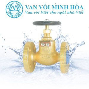 Van cầu đồng mặt bích 2 chiều 16K